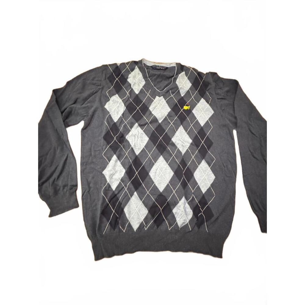 Clubhouse Collection Vintage Argyle V-Neck Sweater XXL The Masters Logo